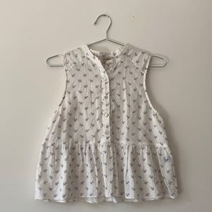 Floral button down tank top